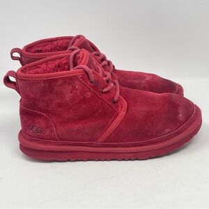 UGG Australia Neumel II Boots Big Kids 6 Red Suede Fur Lined Ankle 1017320K